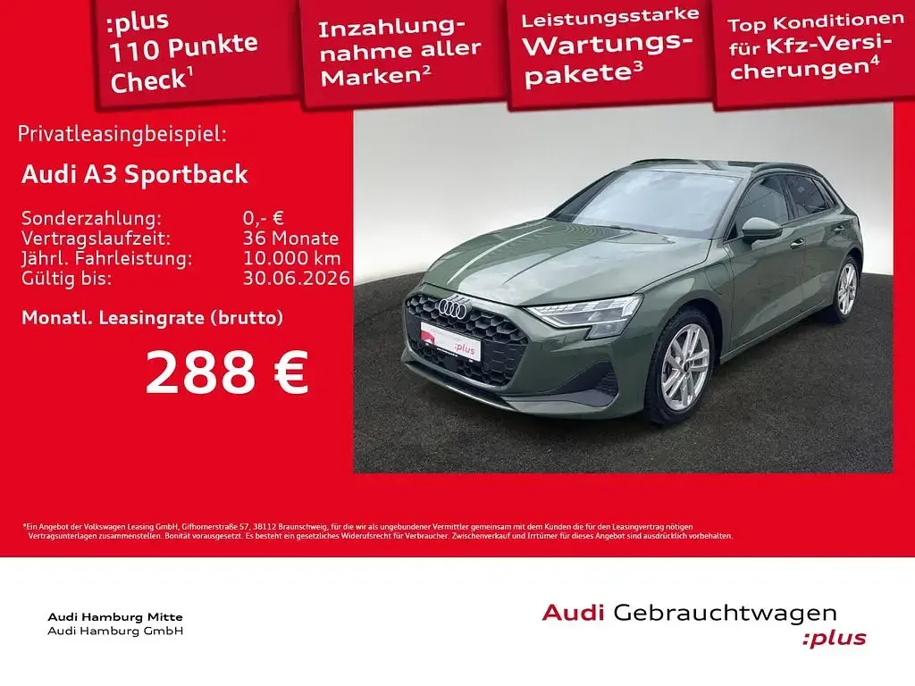 Gebraucht Audi A3 204 PS (150 kW) 2025 Distriktgrün metallic Limousine