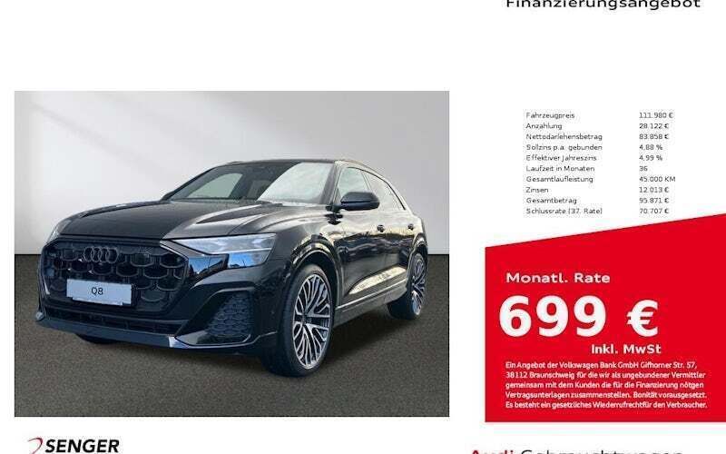 Schwarz Gebraucht 2025 Audi Q8 Ambiente SUV | 111.980 € - Bild 1/4