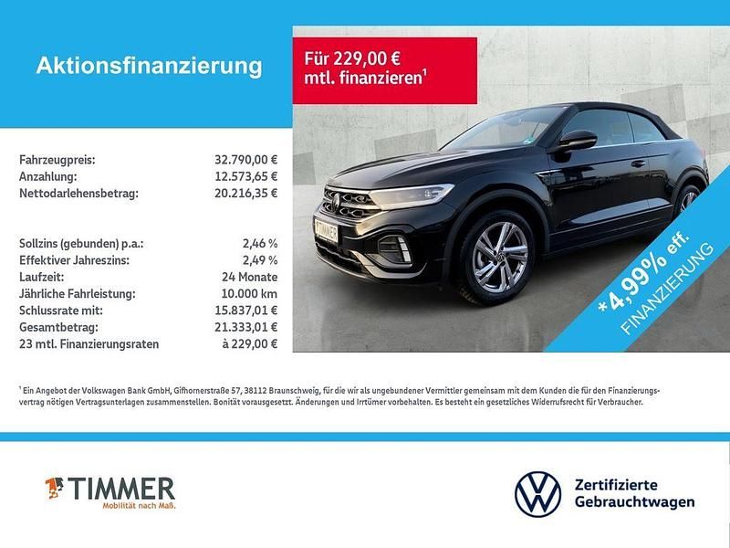 Gebraucht VW T-Roc Cabriolet R-line 150 PS (110 kW) 2025 Deep black perleffekt Cabrio