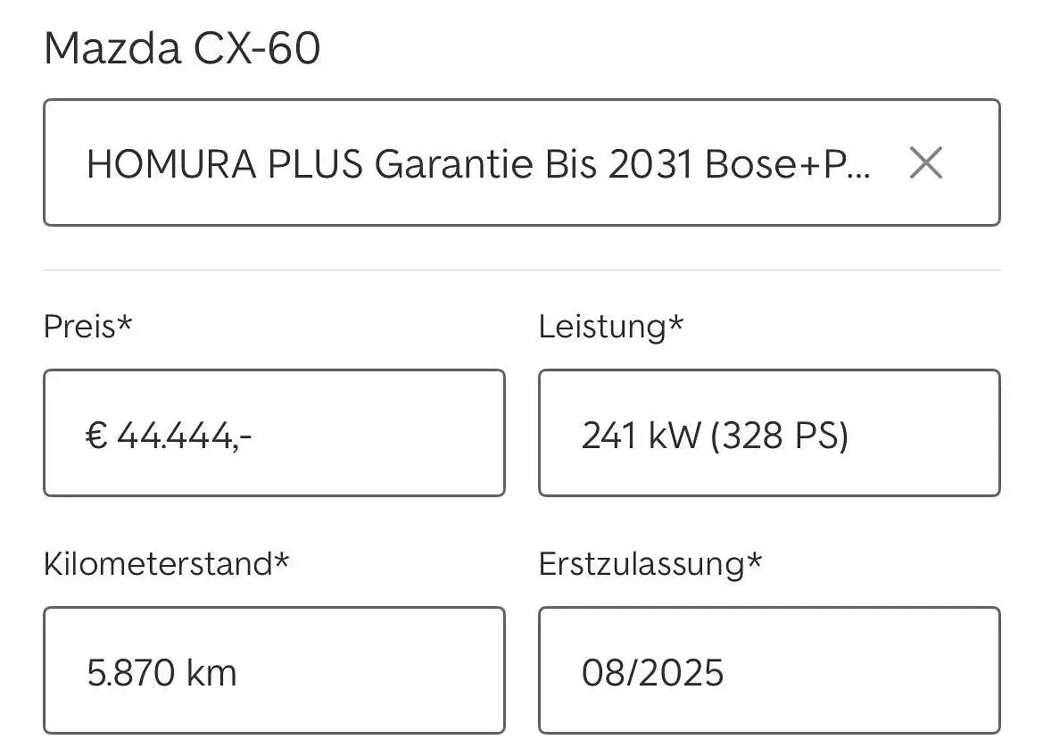 Gebraucht Mazda CX-60 Homura-Line 328 PS (241 kW) 2025 Beige SUV