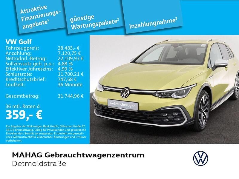Limonengelb metallic Gebraucht 2022 VW Golf Alltrack Kombi | 28.483 € (Guter Preis) - Bild 1/2