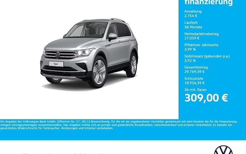 Reflexsilber metallic Gebraucht 2022 VW Tiguan Elegance SUV | 29.813 € (Guter Preis) - Bild 1/4
