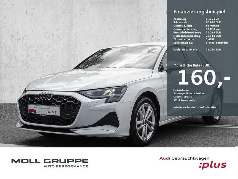 Weiß Gebraucht 2024 Audi A3 Sportback Advanced Kleinwagen | 28.230 € (Fairer Preis) - Bild 1/3