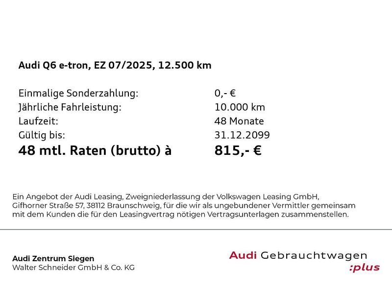 Gebraucht Audi Q6 e-tron Ambiente 284 kW (387 PS) 2025 Mythosschwarz metallic SUV