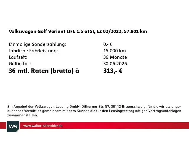Gebraucht VW Golf VIII Life 150 PS (110 kW) 2022 Deep black perleffekt Kombi