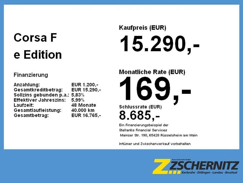 Gebraucht Opel Corsa-e Edition 100 kW (136 PS) 2022 Diamant schwarz/karbon schwarz Kleinwagen