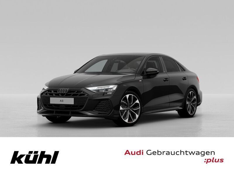 Mythosschwarz metallic Gebraucht 2024 Audi A3 S-Line Limousine | 43.280 € - Bild 1/4
