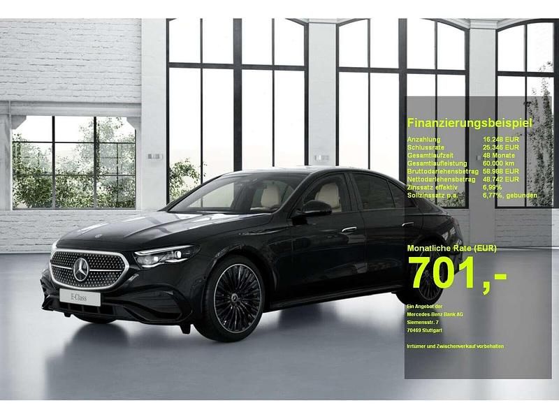 Metalliclack obsidianschwarz Gebraucht 2024 Mercedes E300 AMG Limousine | 63.750 € - Bild 1/3