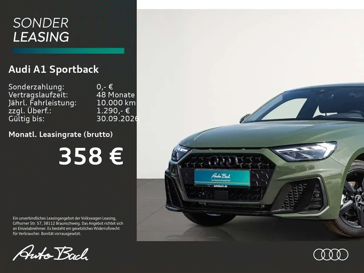 Neu Audi A1 S-Line 116 PS (85 kW) 2026 Distriktgrün metallic SUV