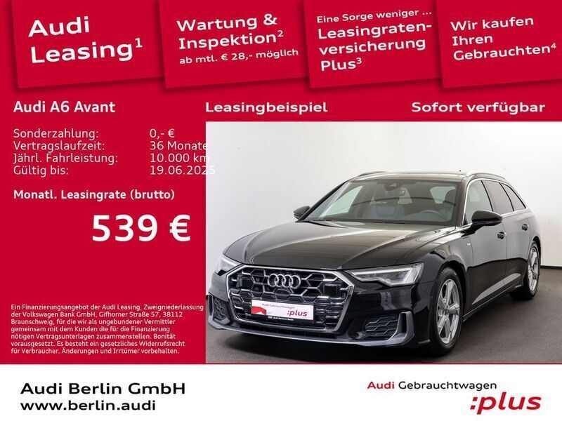Mythosschwarz metallic Gebraucht 2024 Audi A6 S-Line Kombi | 60.700 € - Bild 1/3