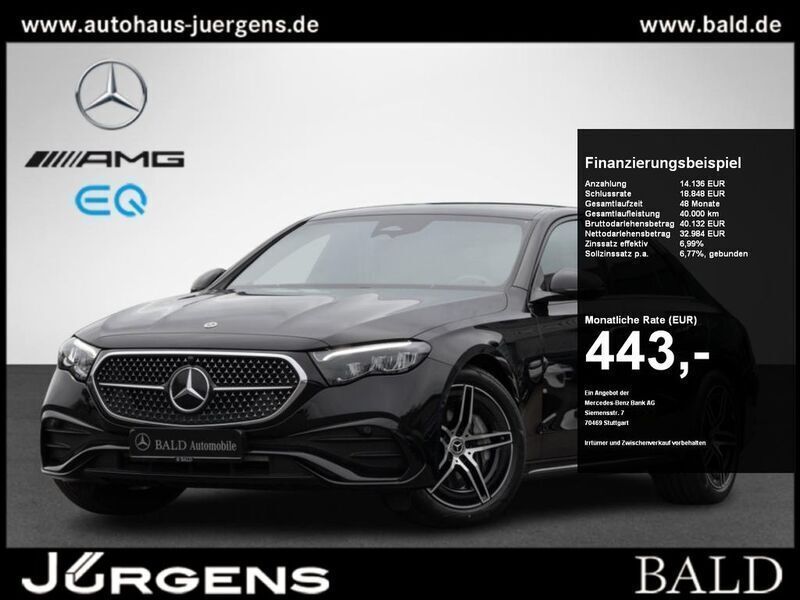 Gebraucht Mercedes E220 AMG 197 PS (144 kW) 2023 Obsidianschwarz metallic Limousine