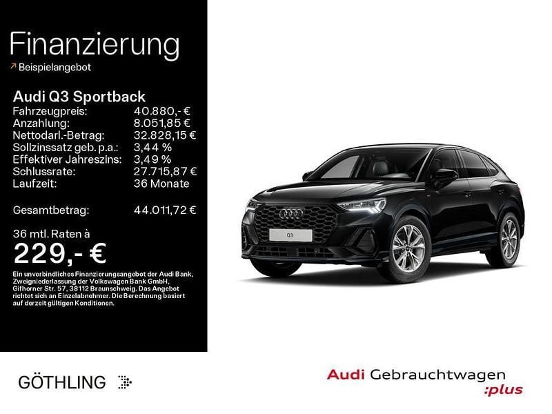Gebraucht Audi Q3 Sportback S-Line 150 PS (110 kW) 2025 Schwarz SUV