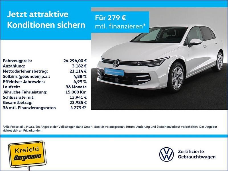 Weiß Gebraucht 2024 VW Golf Life Limousine | 24.296 € (Fairer Preis) - Bild 1/3