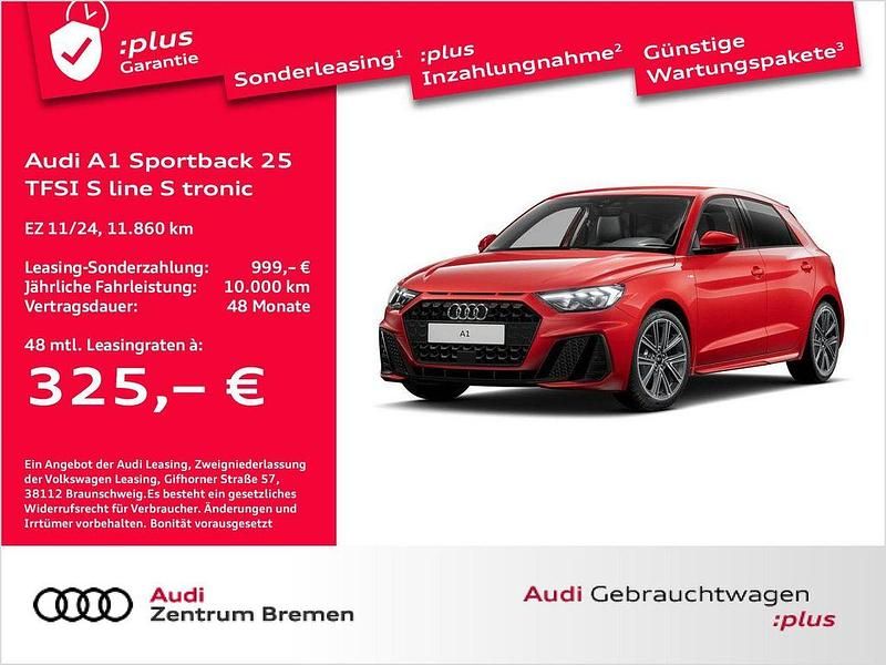 Progressivrot metallic Gebraucht 2024 Audi A1 Sportback S-Line Kleinwagen | 28.940 € (Teuer) - Bild 1/4