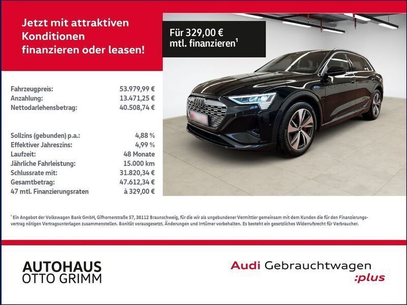 Mythosschwarz metallic Gebraucht 2023 Audi Q8 e-tron Advanced SUV | 53.979 € (Fairer Preis) - Bild 1/4
