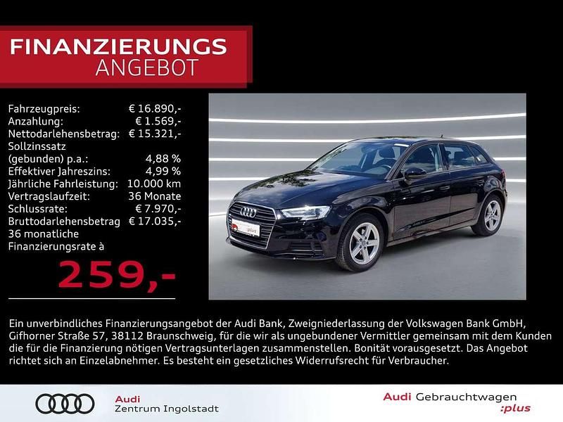 Brillantschwarz Gebraucht 2020 Audi A3 Sportback g-tron Design Limousine | 16.890 € (Fairer Preis) - Bild 1/3
