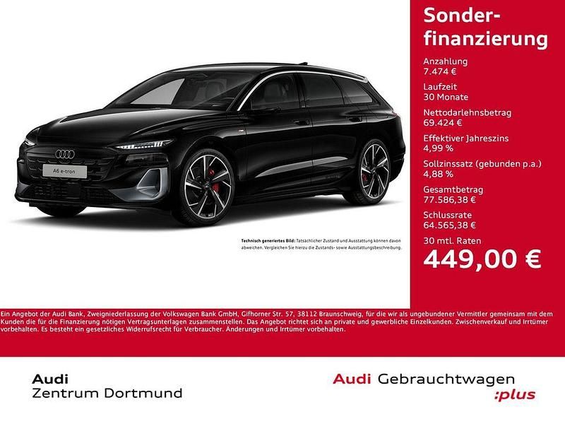 Mythosschwarz metallic Gebraucht 2025 Audi A6 e-tron S-Line Kombi | 76.898 € (Guter Preis) - Bild 1/3