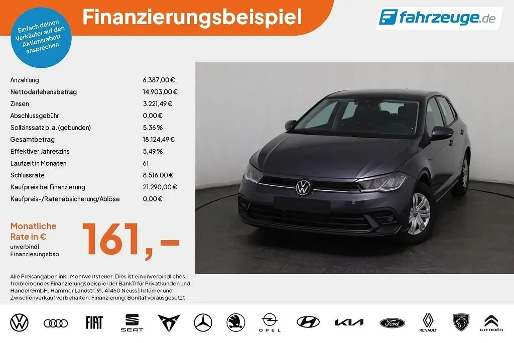 Neu VW Polo 95 PS (69 kW) 2026 Grau Kleinwagen