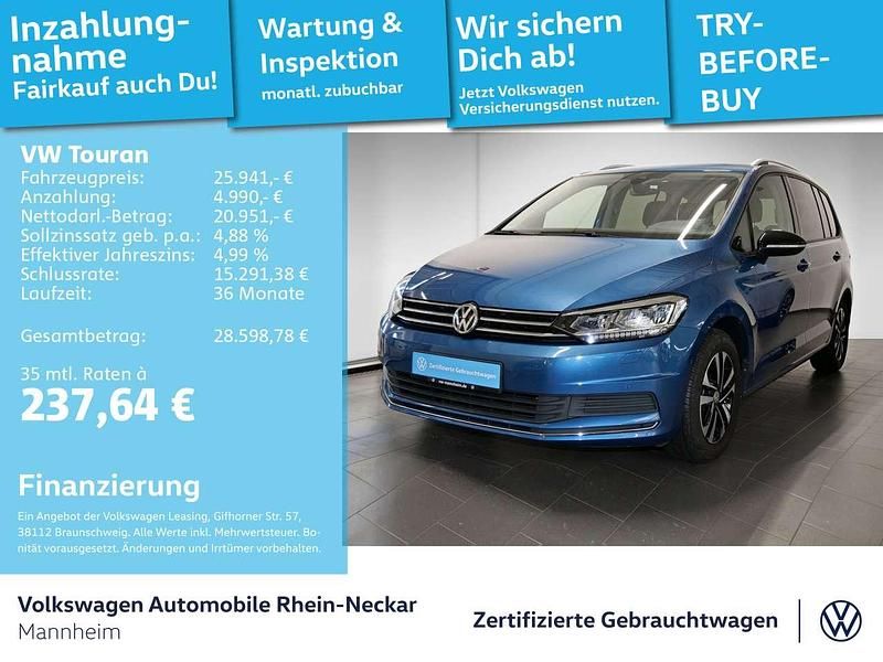 Caribbean blue metallic Gebraucht 2019 VW Touran IQ Drive Van / Kleinbus | 25.941 € (Fairer Preis) - Bild 1/3