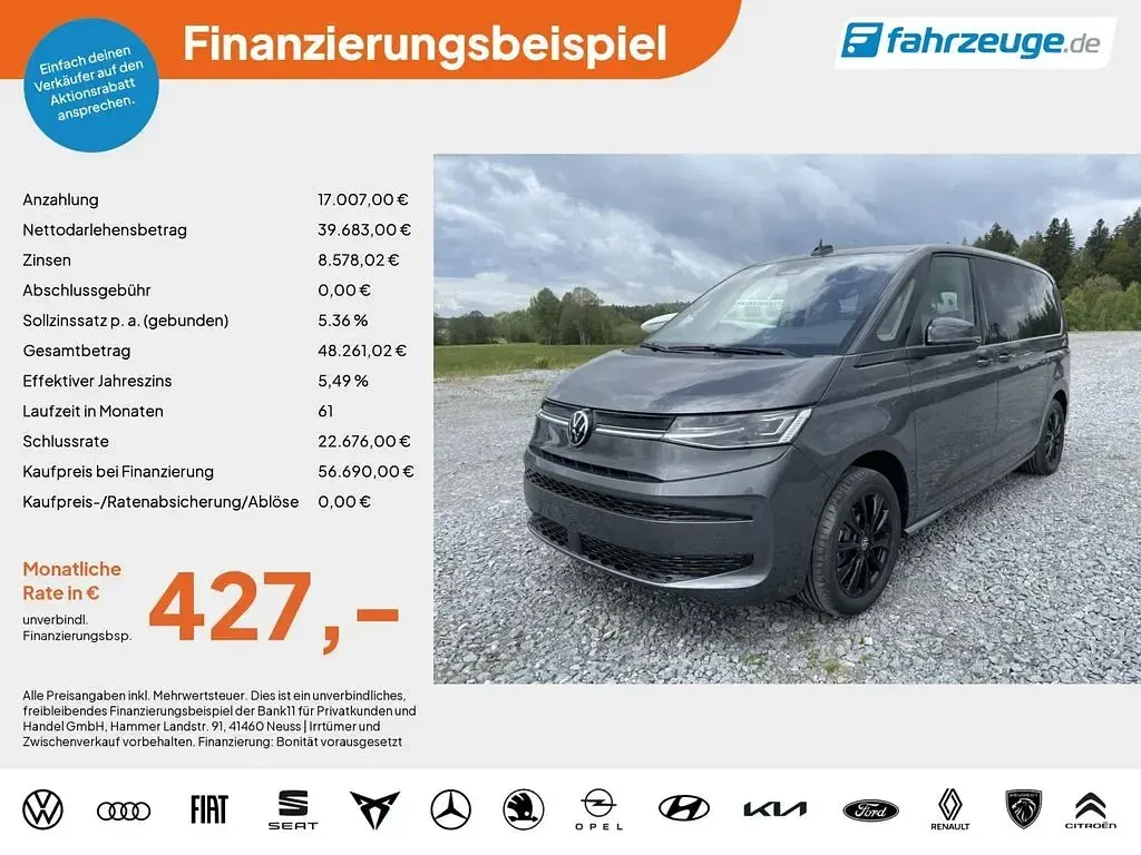 Neu VW Multivan Life 150 PS (110 kW) 2026 Grau Van / Kleinbus