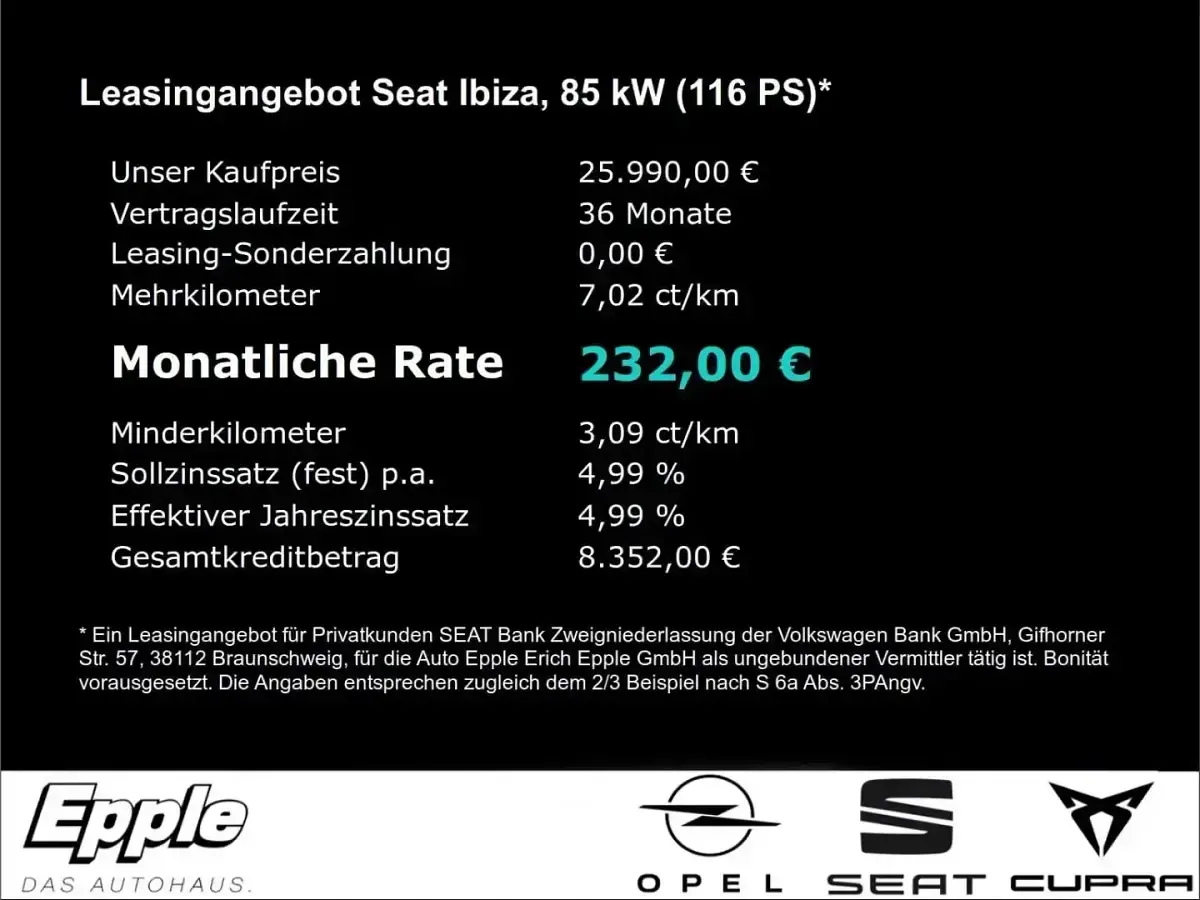 Gebraucht Seat Ibiza FR 116 PS (85 kW) 2026 Kleinwagen