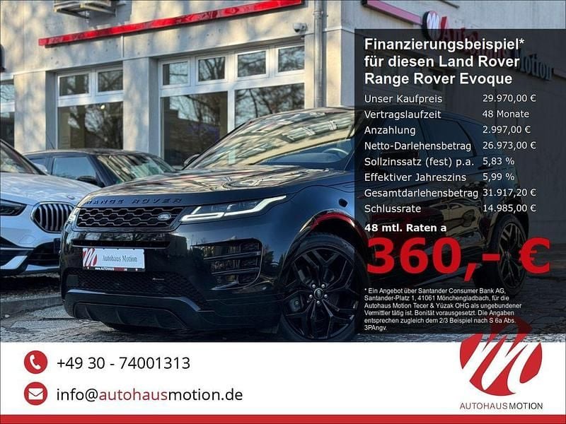 Schwarz Gebraucht 2022 Land Rover Range Rover evoque Black Edition SUV | 29.970 € (Superpreis) - Bild 1/4