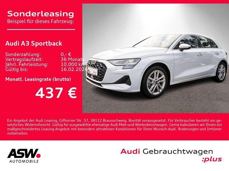 Gletscherweiß metallic Gebraucht 2025 Audi A3 Advanced Plus Limousine | 36.930 € (Fairer Preis) - Bild 1/4
