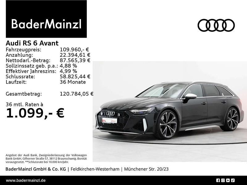 Mythosschwarz metallic (metallic) Gebraucht 2023 Audi RS6 Performance Kombi | 108.990 € (Fairer Preis) - Bild 1/3