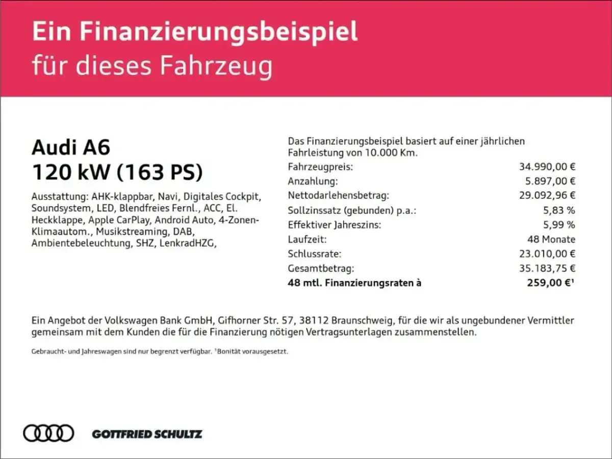 Gebraucht Audi A6 Sport 163 PS (119 kW) 2024 Schwarz Kombi