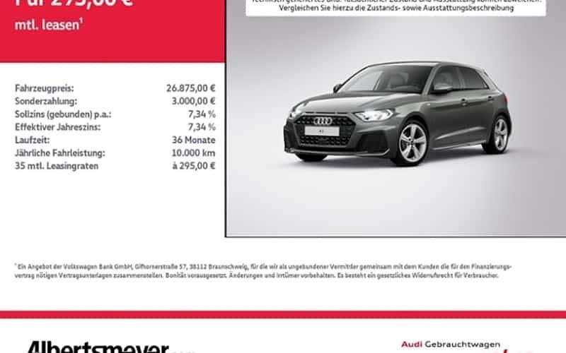 Grau Gebraucht 2025 Audi A1 Sportback S-Line Kleinwagen | 26.875 € (Fairer Preis) - Bild 1/4