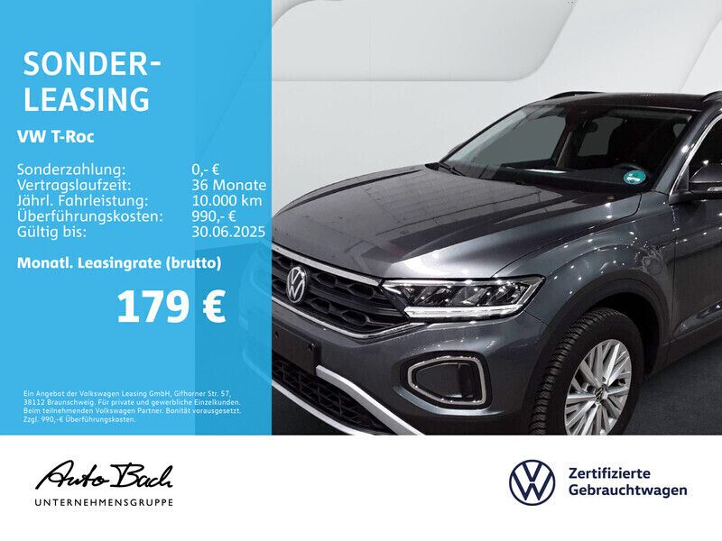 Grau (indiumgrau metallic) Gebraucht 2024 VW T-Roc Life SUV | 23.470 € (Fairer Preis) - Bild 1/4