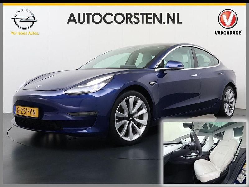Blau Gebraucht 2019 Tesla Model 3 Long Range AWD Limousine | 22.894 € (Fairer Preis) - Bild 1/4