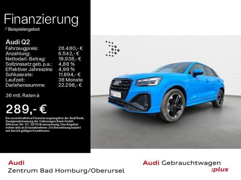 Turboblau Gebraucht 2021 Audi Q2 S-Line SUV | 26.480 € (Fairer Preis) - Bild 1/4