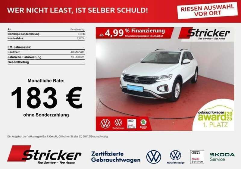 Pure white Gebraucht 2024 VW T-Roc Life SUV | 21.979 € (Superpreis) - Bild 1/4