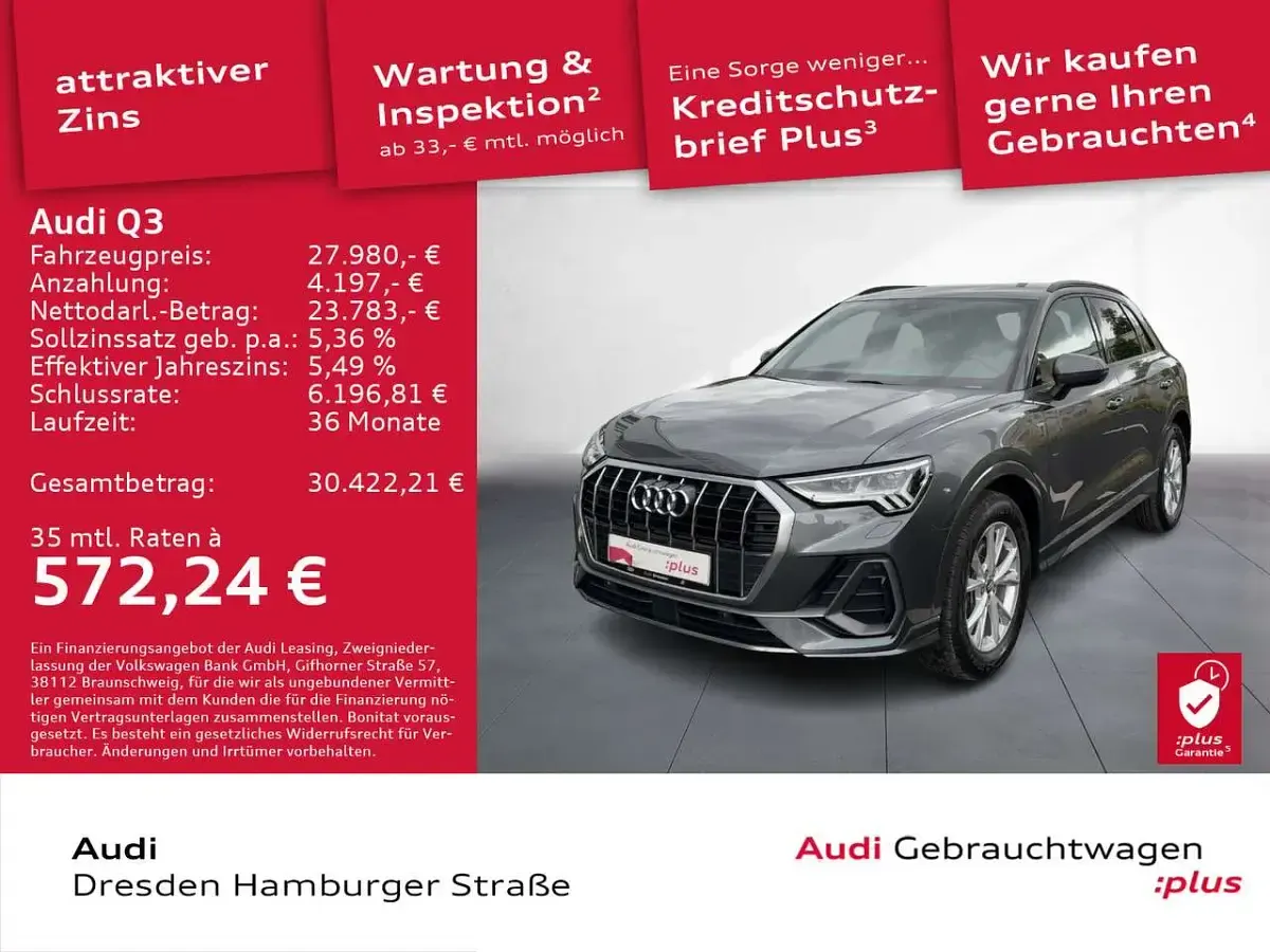 Gebraucht Audi Q3 S-Line 190 PS (139 kW) 2020 Daytonagrau perleffekt SUV