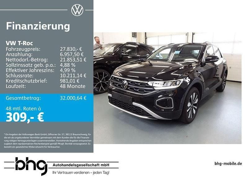 Schwarz Gebraucht 2025 VW T-Roc Goal SUV | 27.830 € (Guter Preis) - Bild 1/4