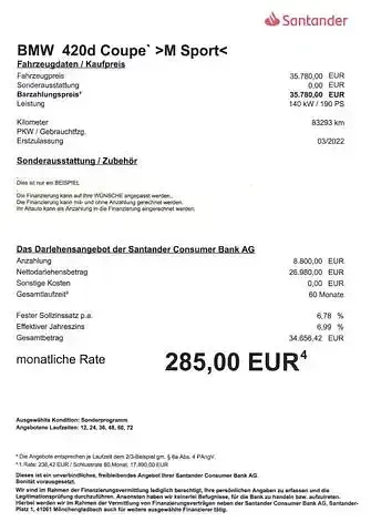 Używany BMW 420 Performance 190 KM (139 kW) 2022 Biały Coupe