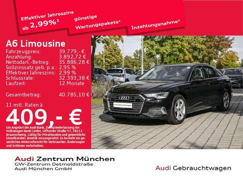 Mythosschwarz metallic Gebraucht 2023 Audi A6 Advanced Limousine | 39.779 € (Superpreis) - Bild 1/2