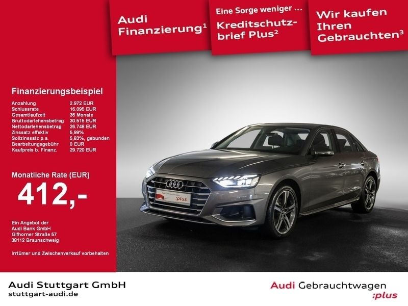 Grau Gebraucht 2021 Audi A4 Advanced Limousine | 29.720 € (Teuer) - Bild 1/2