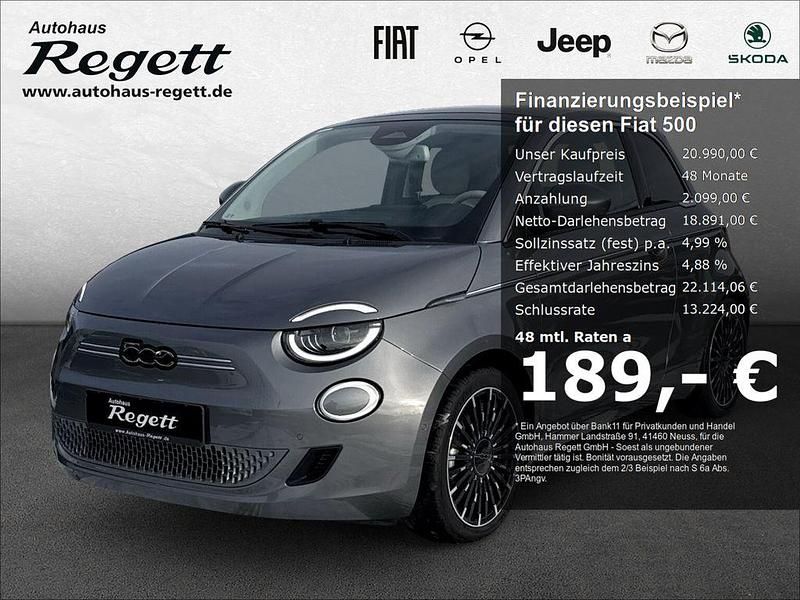 Mineral grau) (grau Gebraucht 2022 Fiat 500e La Prima Kleinwagen | 20.990 € (Fairer Preis) - Bild 1/4