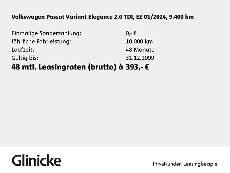 Gebraucht VW Passat Elegance 200 PS (147 kW) 2024 Schwarz Kombi
