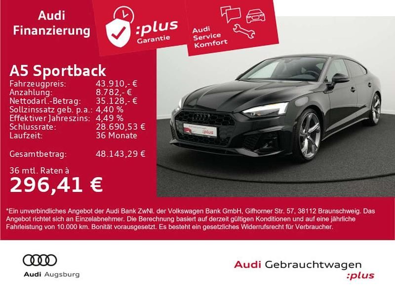Mythosschwarz metallic Gebraucht 2024 Audi A5 S-Line Coupé | 43.910 € (Superpreis) - Bild 1/4