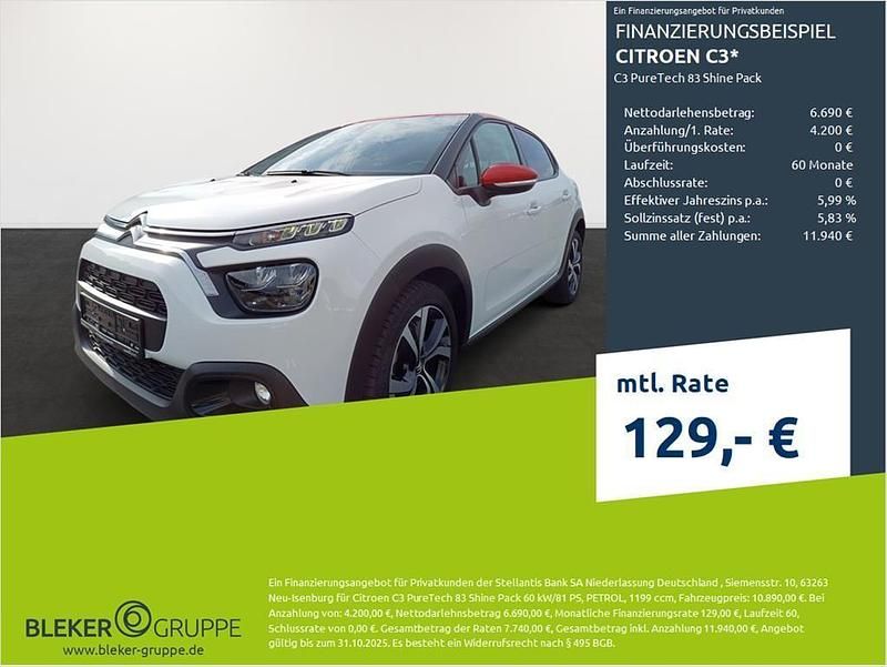 Weiß Gebraucht 2021 Citroën C3 PureTech Kleinwagen | 9.780 € (Superpreis) - Bild 1/3