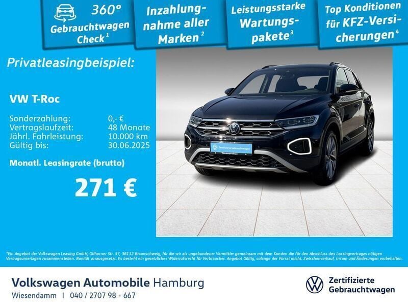 2t deep black perleffekt (metallic) Gebraucht 2024 VW T-Roc Move SUV | 30.650 € (Etwas zu teuer) - Bild 1/3