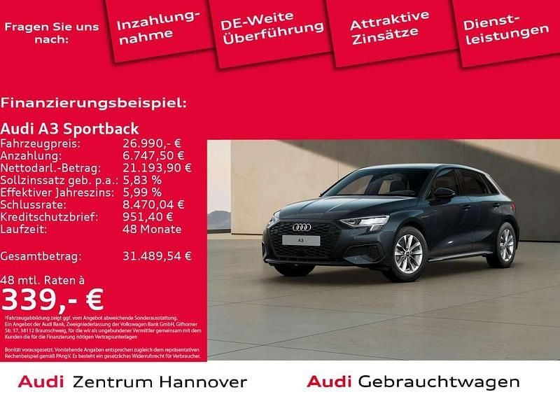 Manhattangrau metallic Gebraucht 2022 Audi A3 Limousine | 26.990 € (Fairer Preis) - Bild 1/4