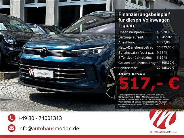 Nightshade blue metallic Gebraucht 2024 VW Tiguan Elegance SUV | 40.970 € (Teuer) - Bild 1/4