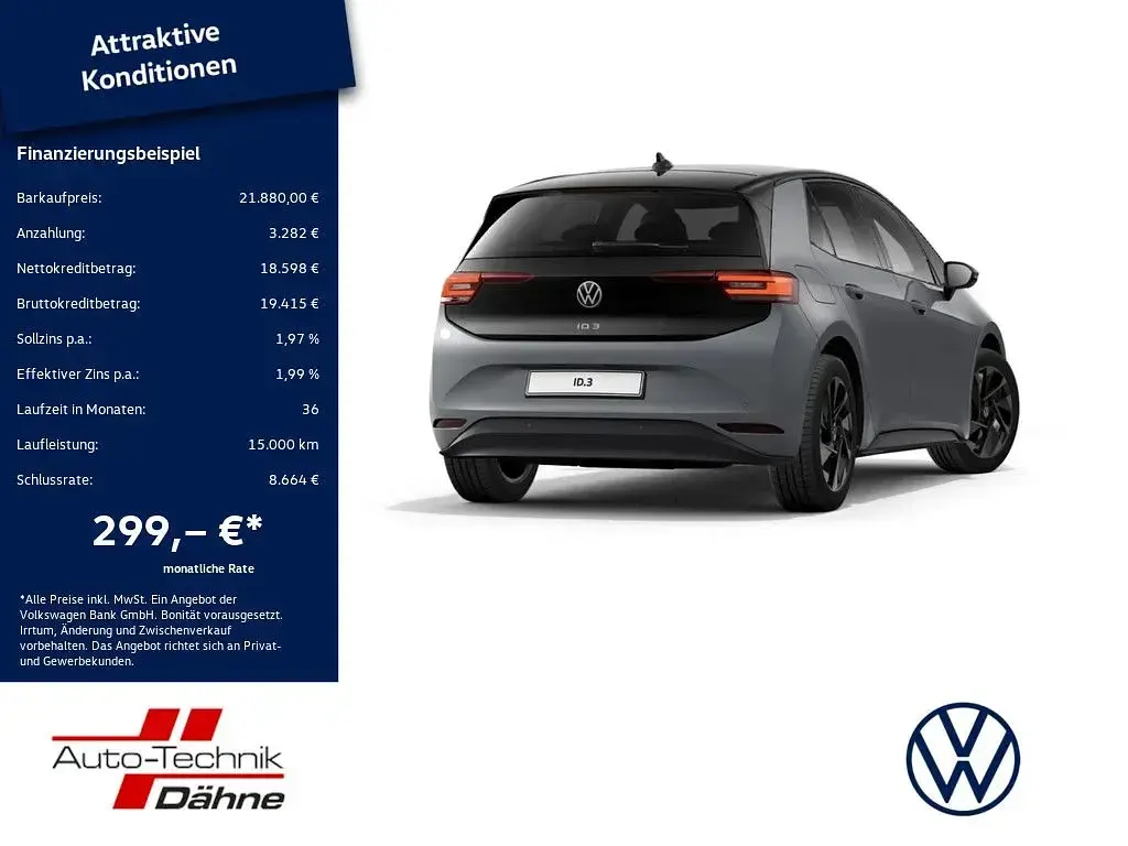 Gebraucht VW ID.3 Pure 110 kW (150 PS) 2021 Grau Kleinwagen