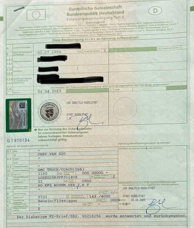 Gebraucht GMC Vandura 194 PS (142 kW) 1993 Blau Van