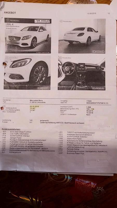 Gebraucht Mercedes C200 136 PS (100 kW) 2015 Weiß Limousine