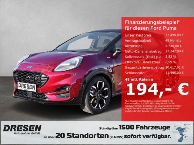 Rot Gebraucht 2024 Ford Puma ST-Line X Coupé | 23.490 € (Teuer) - Bild 1/4